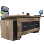 Modern executive table with storage.