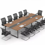 Stylish conference table with customizable size and color.