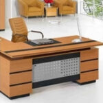 sleek office tables with storage solutions.