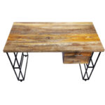 Stylish office table with MS legs and convenient drawer.
