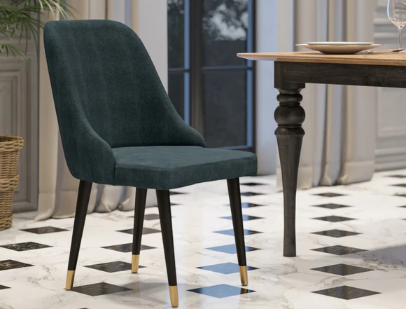 Modern accent café chair with cushioned seat and sleek design