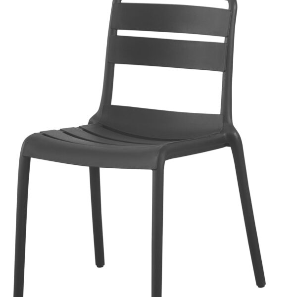 Weather-Resistant Minimalist Outdoor Chair in a Café Setting